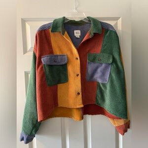Multi collared corduroy top.